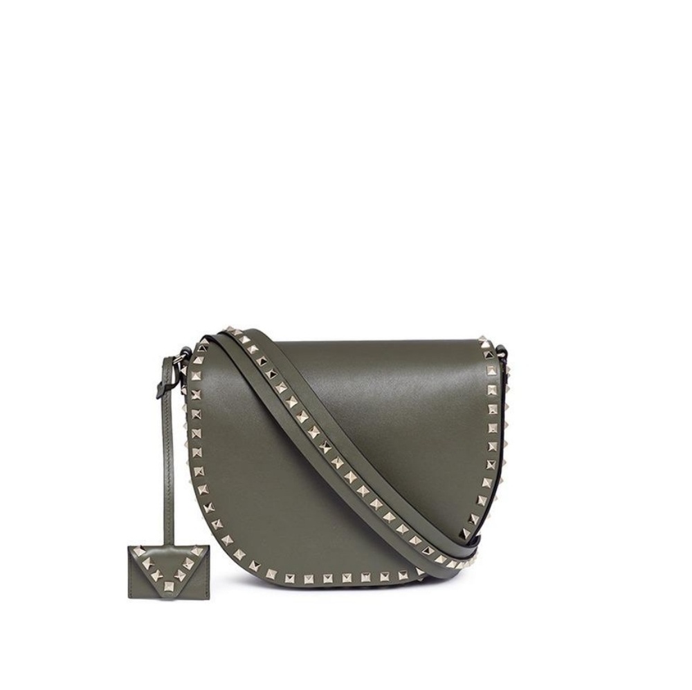 Valentino Women's Green 'rockstud' Leather Saddle